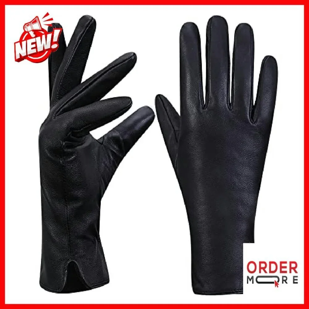 Nappa Lambskin Leather Gloves Cashmere Lined Touchscreen Winter Warm